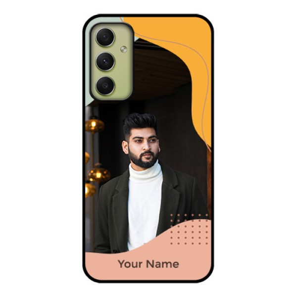 Galaxy A34 5G Personalized Glass Phone Case - Tri-coloured overlay design Galaxy A34 5G Personalized Glass Phone Case - Tri-coloured overlay design