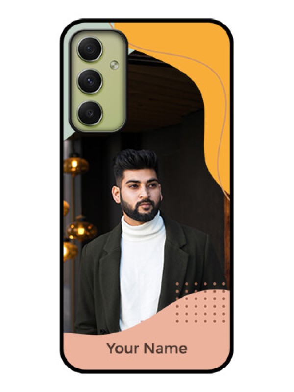 Custom Galaxy A34 5G Personalized Glass Phone Case - Tri-coloured overlay design