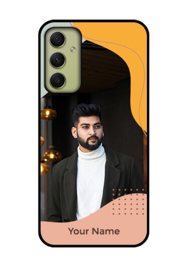 Galaxy A34 5G Personalized Glass Phone Case - Tri-coloured overlay design