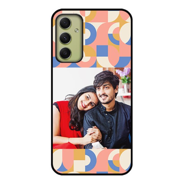 Galaxy A34 5G Photo Printing on Glass Case - Semi-circle Maze Pattern Design Galaxy A34 5G Photo Printing on Glass Case - Semi-circle Maze Pattern Design