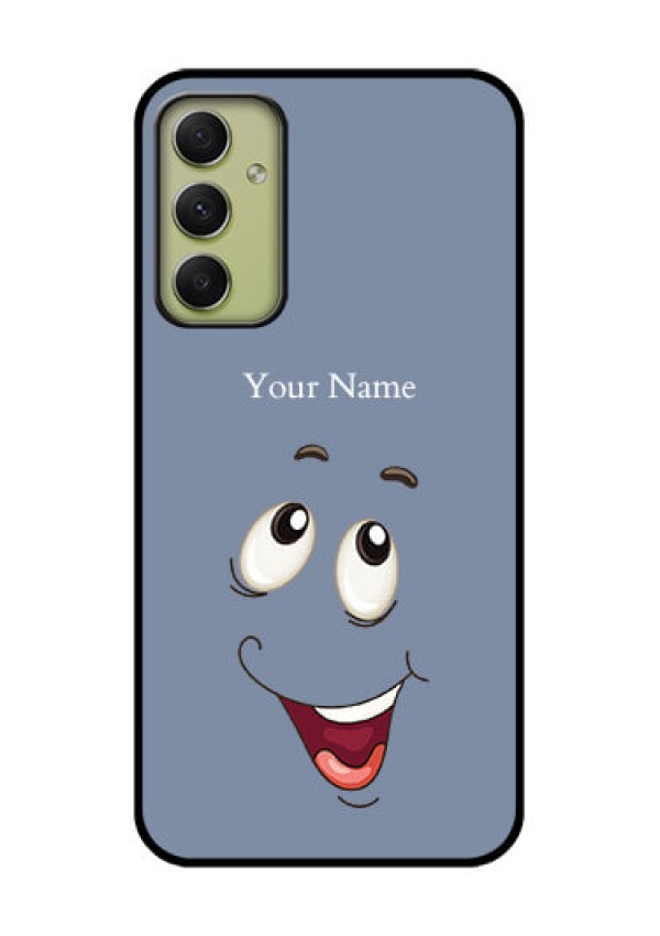 Galaxy A34 5G Photo Printing on Glass Case - Laughing Cartoon Face Design