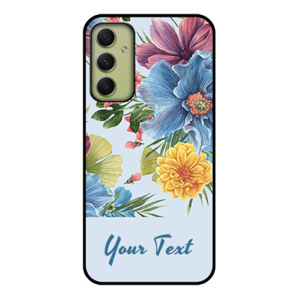 Galaxy A34 5G Custom Glass Mobile Case - Stunning Watercolored Flowers Painting Design