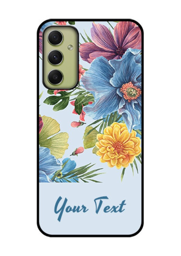 Galaxy A34 5G Custom Glass Mobile Case - Stunning Watercolored Flowers Painting Design