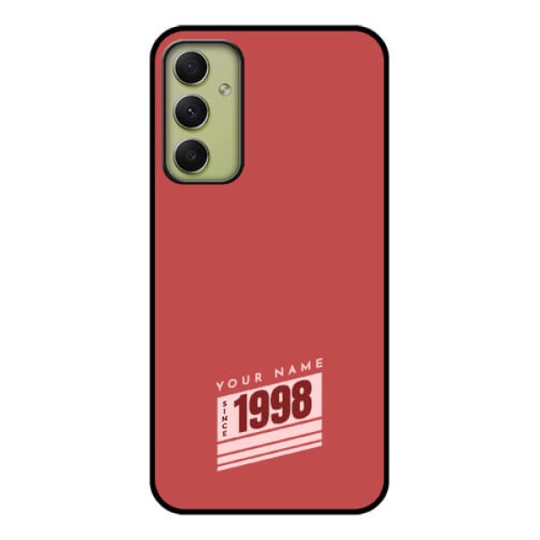 Galaxy A34 5G Custom Glass Phone Case - Red custom year of birth Design Galaxy A34 5G Custom Glass Phone Case - Red custom year of birth Design