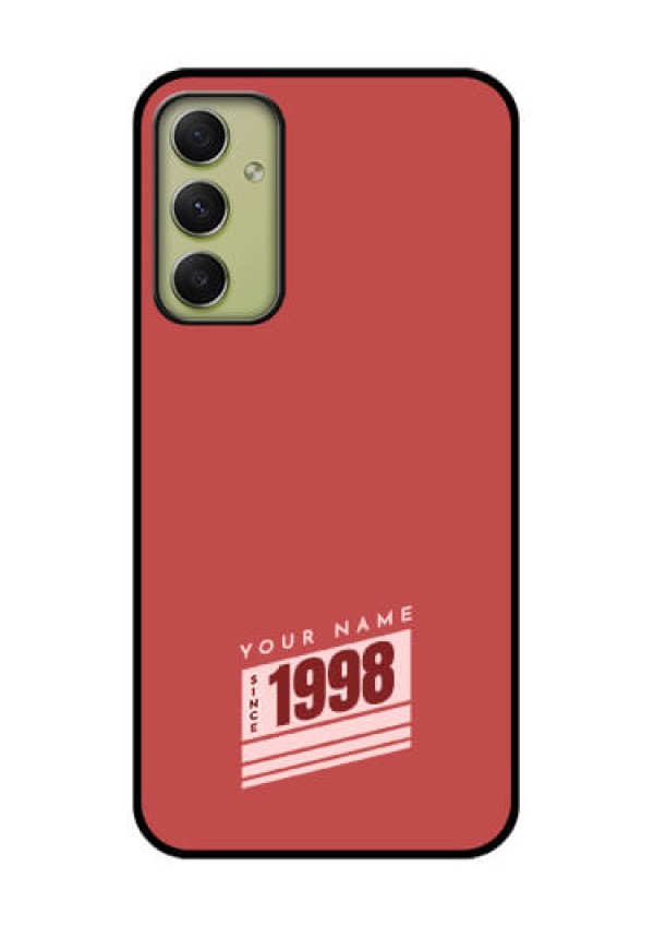 Galaxy A34 5G Custom Glass Phone Case - Red custom year of birth Design