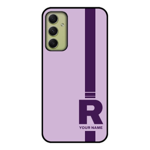 Galaxy A34 5G Photo Printing on Glass Case - Simple dual tone stripe with name Design Galaxy A34 5G Photo Printing on Glass Case - Simple dual tone stripe with name Design
