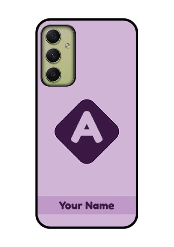 Galaxy A34 5G Custom Glass Mobile Case - Custom Letter in curved badge Design