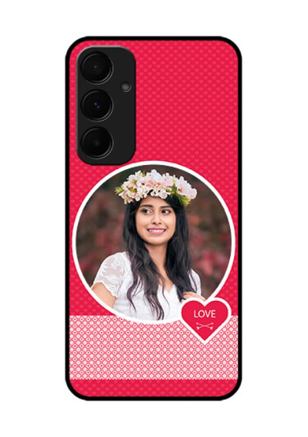 Samsung Galaxy A35 5G Custom Glass Phone Case - Pink Color Pattern Design