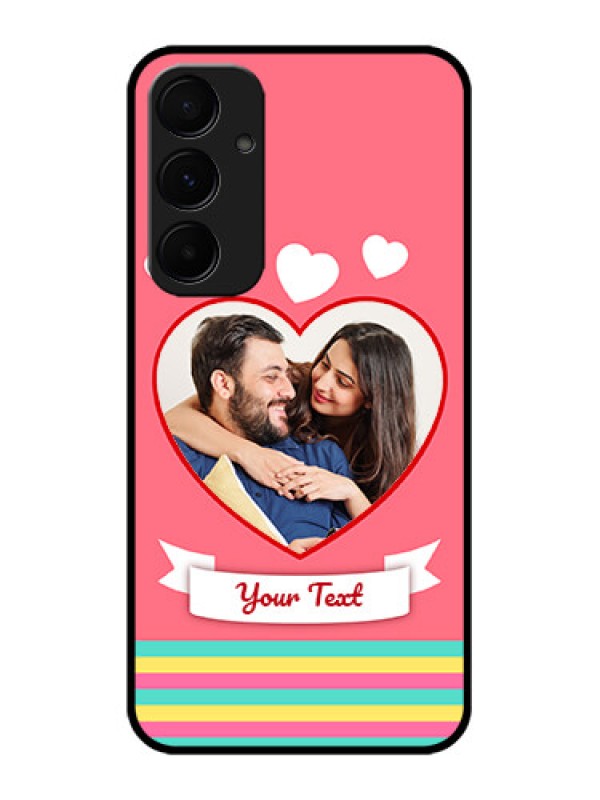 Custom Samsung Galaxy A35 5G Custom Glass Phone Case - Love Shapes Doodle Design