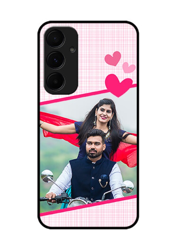 Samsung Galaxy A35 5G Custom Glass Phone Case - Love Shape Heart Design