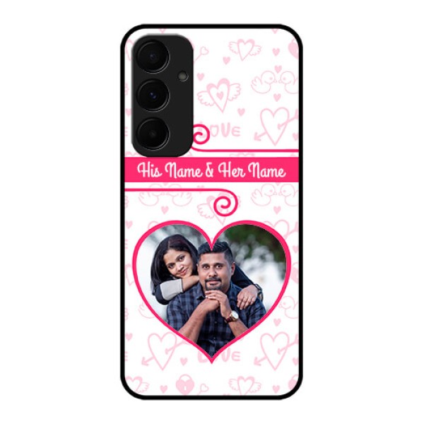 Samsung Galaxy A35 5G Custom Glass Phone Case - Heart Shape Love Design Samsung Galaxy A35 5G Custom Glass Phone Case - Heart Shape Love Design