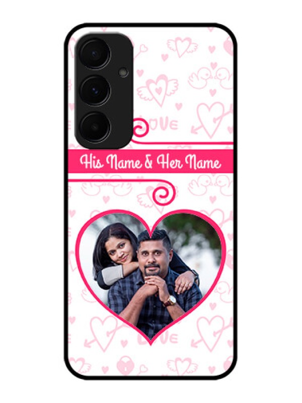 Custom Samsung Galaxy A35 5G Custom Glass Phone Case - Heart Shape Love Design