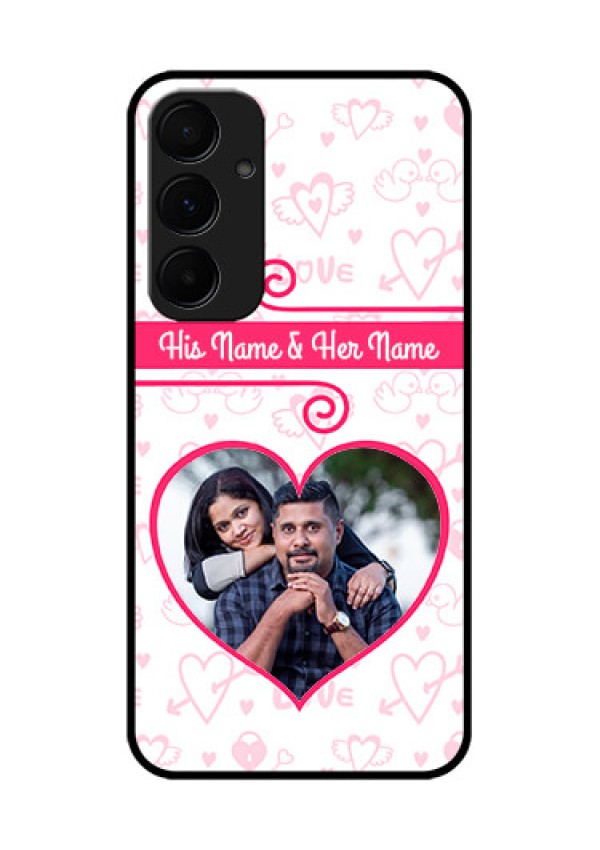Samsung Galaxy A35 5G Custom Glass Phone Case - Heart Shape Love Design