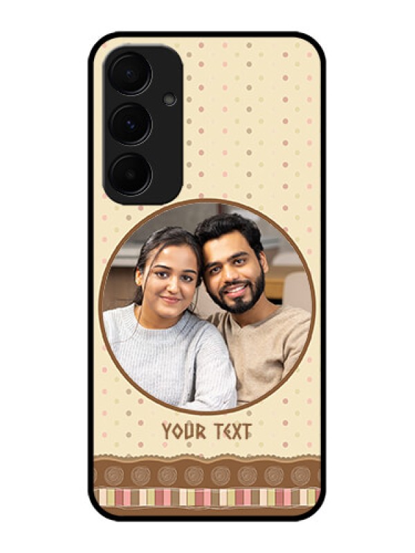 Custom Samsung Galaxy A35 5G Custom Glass Phone Case - Brown Dotted Mobile Case Design