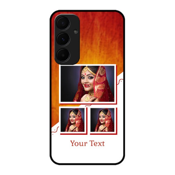 Samsung Galaxy A35 5G Custom Glass Phone Case - Wedding Memories Design Samsung Galaxy A35 5G Custom Glass Phone Case - Wedding Memories Design