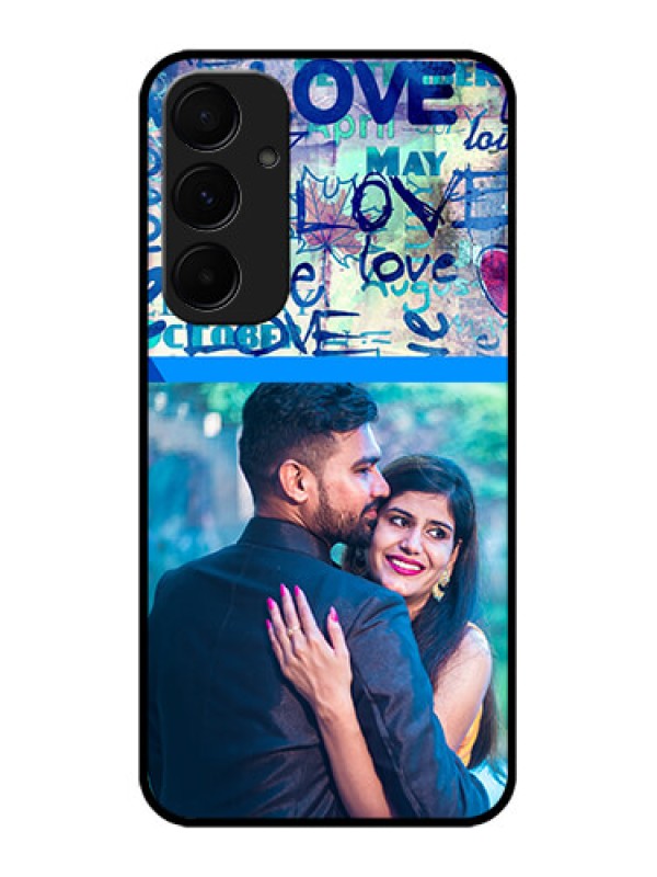 Custom Samsung Galaxy A35 5G Custom Glass Phone Case - Colorful Love Design