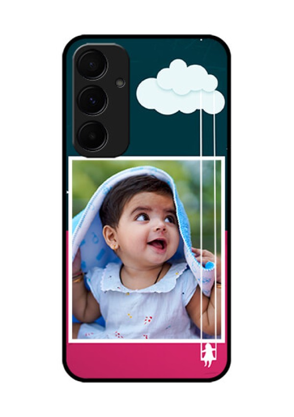 Samsung Galaxy A35 5G Custom Glass Phone Case - Cute Girl With Cloud Design