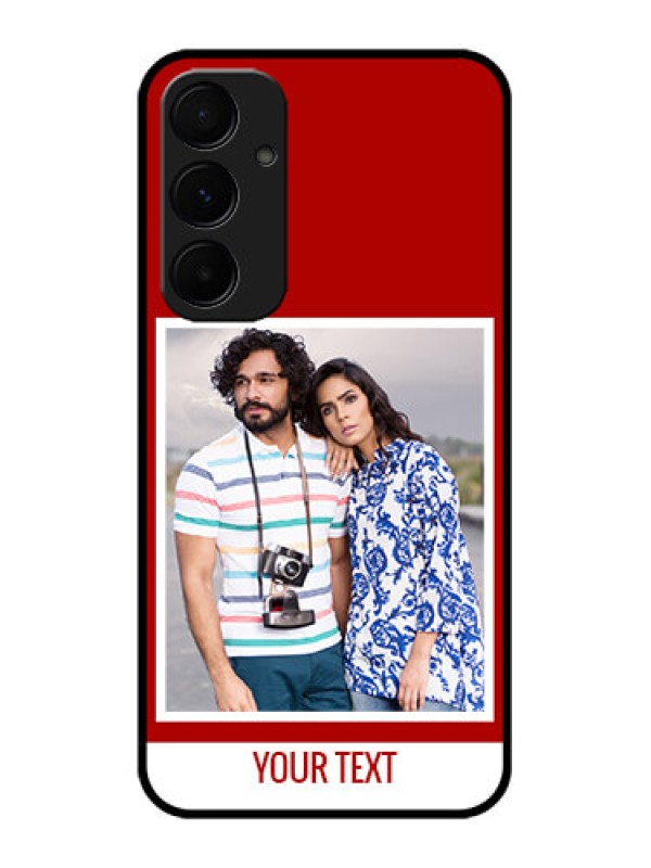 Custom Samsung Galaxy A35 5G Custom Glass Phone Case - Red Color Design