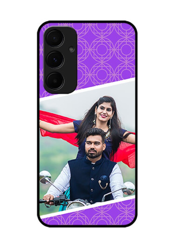 Samsung Galaxy A35 5G Custom Glass Phone Case - Violet Color Pattern Design