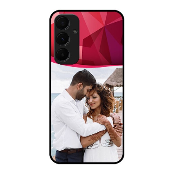 Samsung Galaxy A35 5G Custom Glass Phone Case - Red Abstract Design