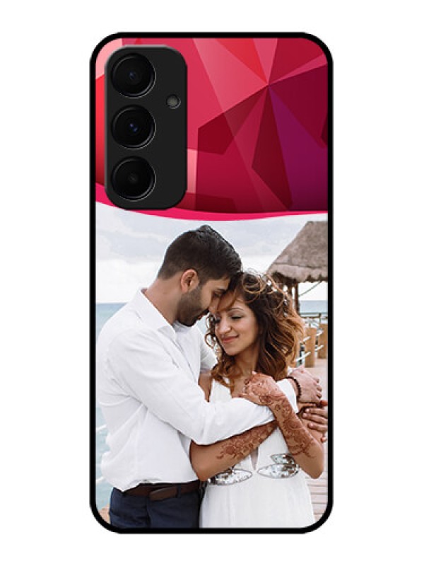 Custom Samsung Galaxy A35 5G Custom Glass Phone Case - Red Abstract Design