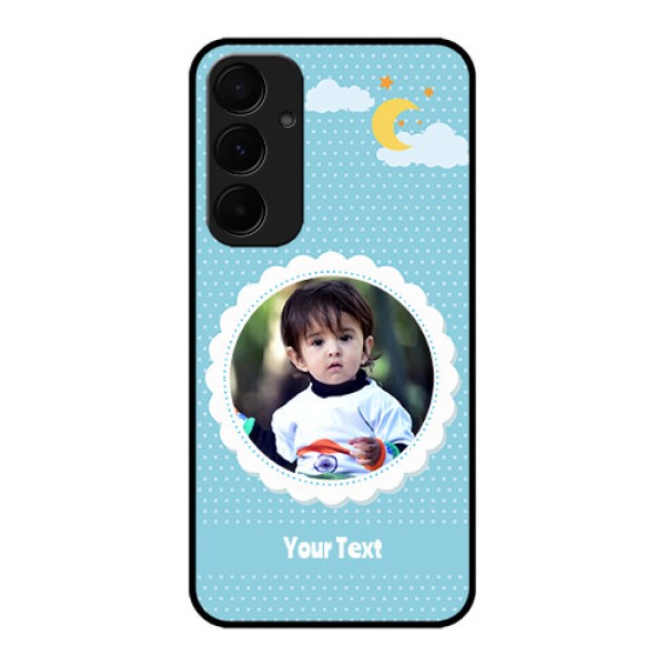 Samsung Galaxy A35 5G Custom Glass Phone Case - Violet Pattern Design