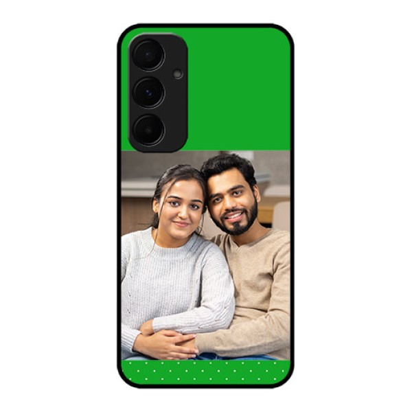 Samsung Galaxy A35 5G Custom Glass Phone Case - Green Pattern Design Samsung Galaxy A35 5G Custom Glass Phone Case - Green Pattern Design