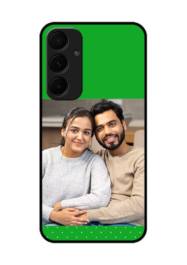 Samsung Galaxy A35 5G Custom Glass Phone Case - Green Pattern Design