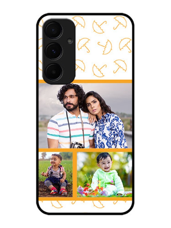 Custom Samsung Galaxy A35 5G Custom Glass Phone Case - Yellow Pattern Design