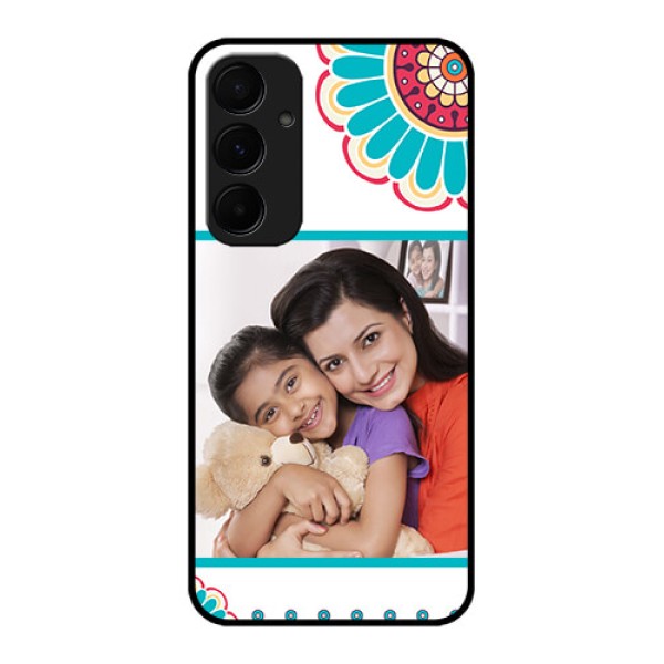 Samsung Galaxy A35 5G Custom Glass Phone Case - Flower Design