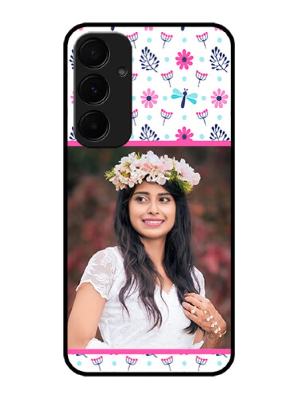 Custom Samsung Galaxy A35 5G Custom Glass Phone Case - Colorful Flower Design
