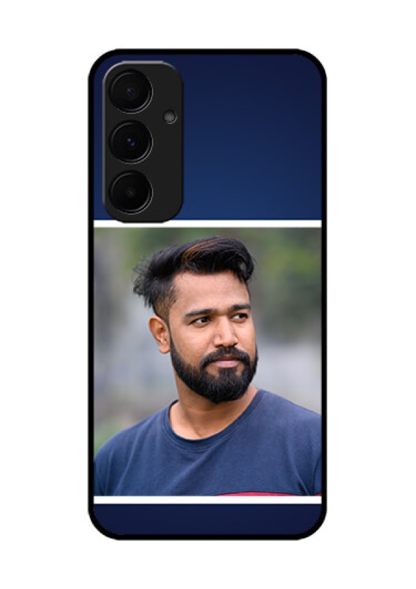 Samsung Galaxy A35 5G Custom Glass Phone Case - Simple Royal Blue Design