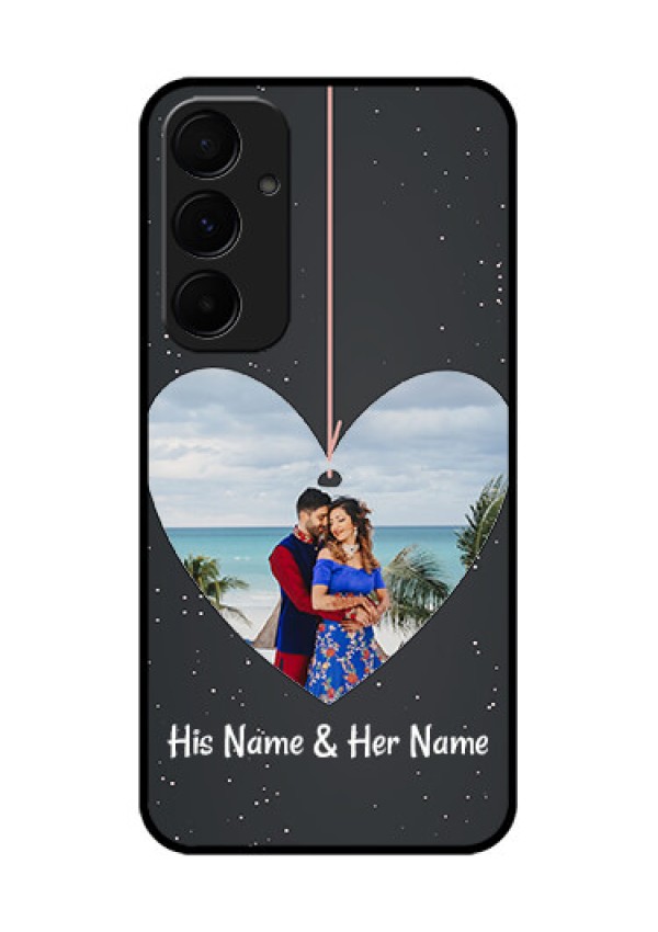 Samsung Galaxy A35 5G Custom Glass Phone Case - Hanging Heart Design