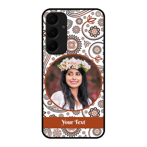 Samsung Galaxy A35 5G Custom Glass Phone Case - Abstract Flower Design