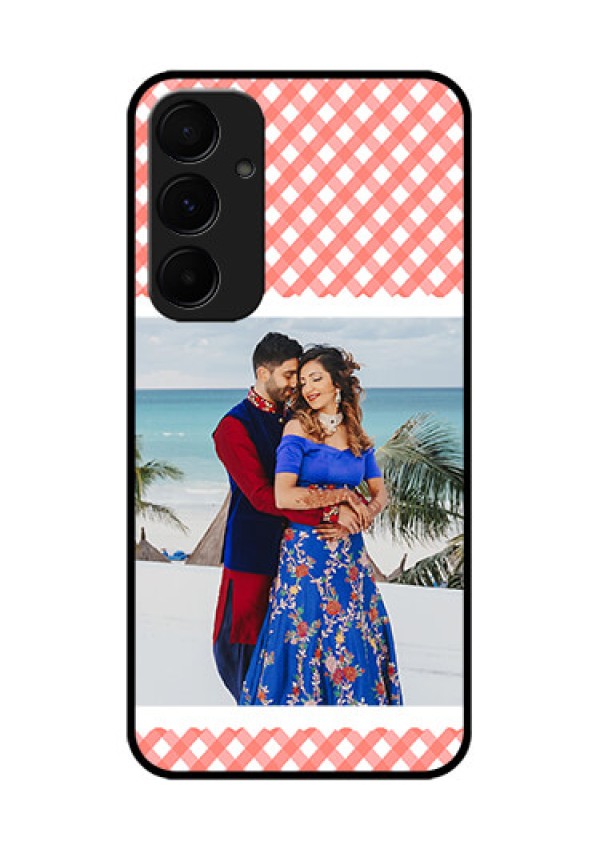 Samsung Galaxy A35 5G Custom Glass Phone Case - Pink Pattern Design