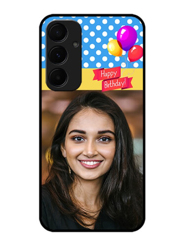 Custom Samsung Galaxy A35 5G Custom Glass Phone Case - Happy Birthday Design