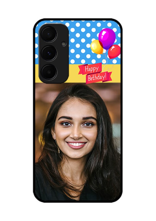 Samsung Galaxy A35 5G Custom Glass Phone Case - Happy Birthday Design
