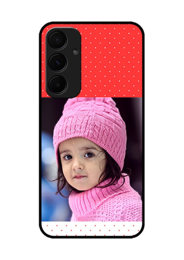 Samsung Galaxy A35 5G Custom Glass Phone Case - Red Pattern Design