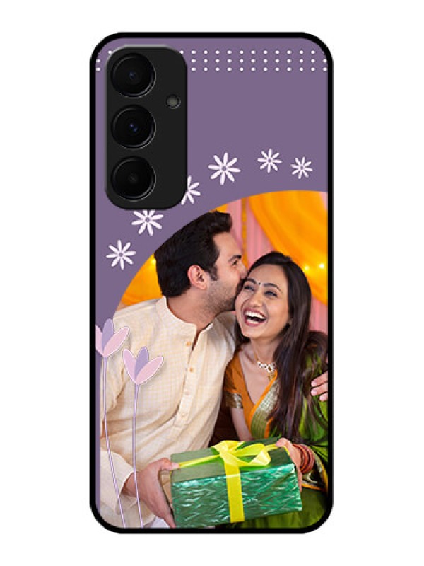 Custom Samsung Galaxy A35 5G Custom Glass Phone Case - Lavender Flowers Design