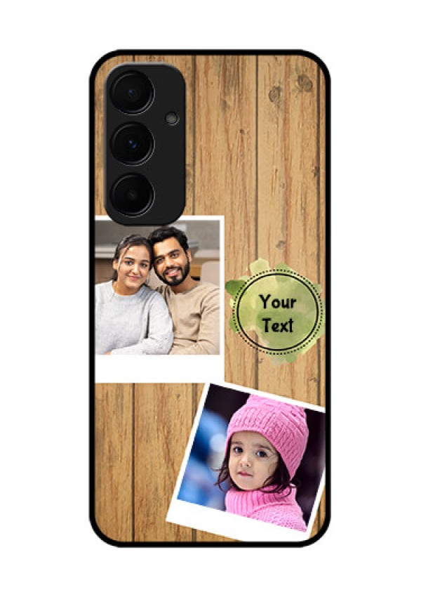 Samsung Galaxy A35 5G Custom Glass Phone Case - Wooden Texture Design