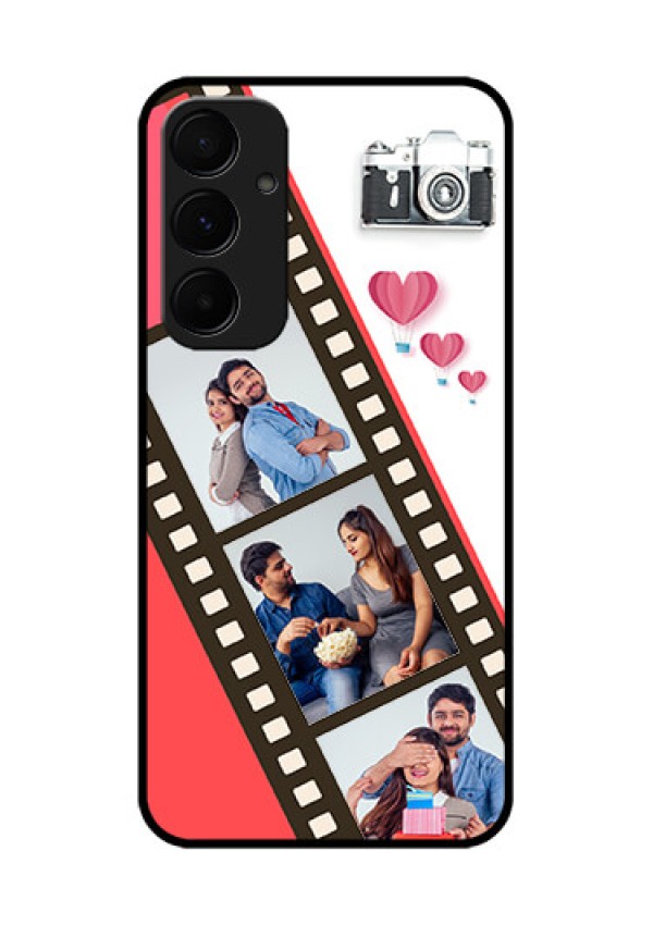 Samsung Galaxy A35 5G Custom Glass Phone Case - 3 Image Holder With Film Reel