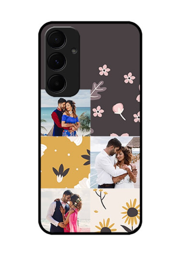 Samsung Galaxy A35 5G Custom Glass Phone Case - 3 Images With Floral Design