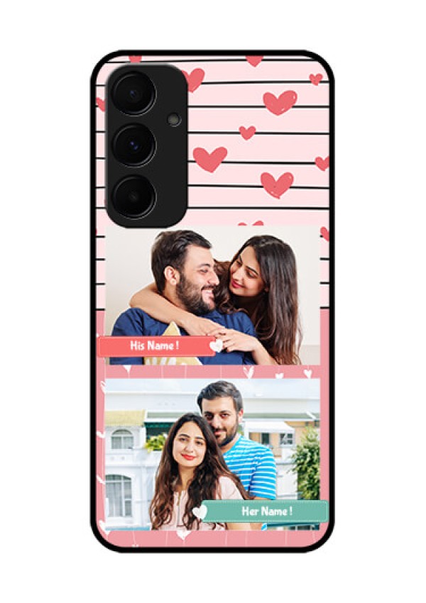 Samsung Galaxy A35 5G Custom Glass Phone Case - Photo With Heart Design