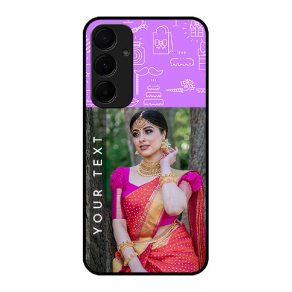 Samsung Galaxy A35 5G Custom Glass Phone Case - Birthday Icons Design Samsung Galaxy A35 5G Custom Glass Phone Case - Birthday Icons Design