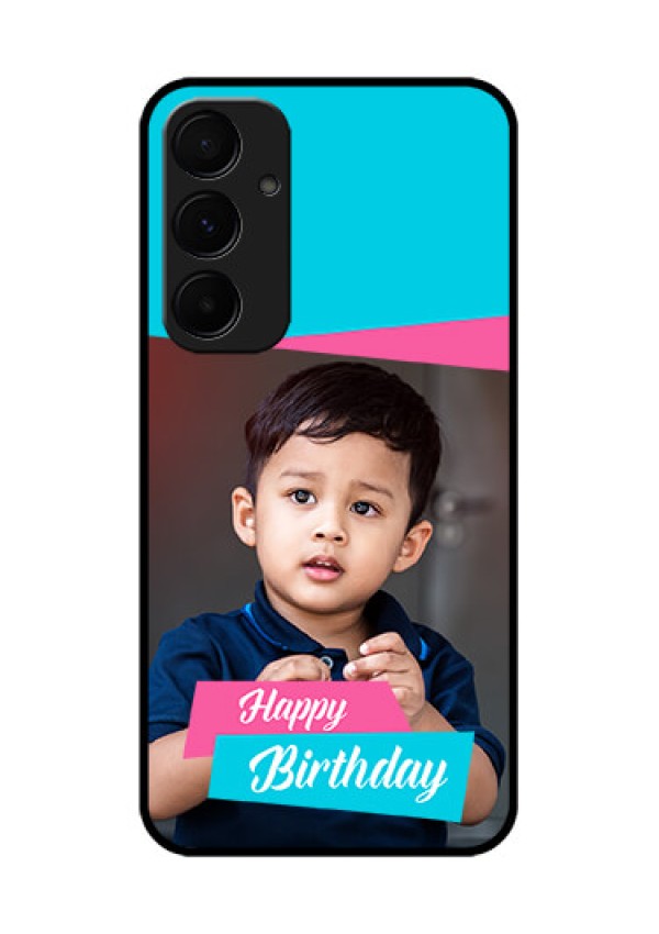 Samsung Galaxy A35 5G Custom Glass Phone Case - Image Holder With 2 Color Design