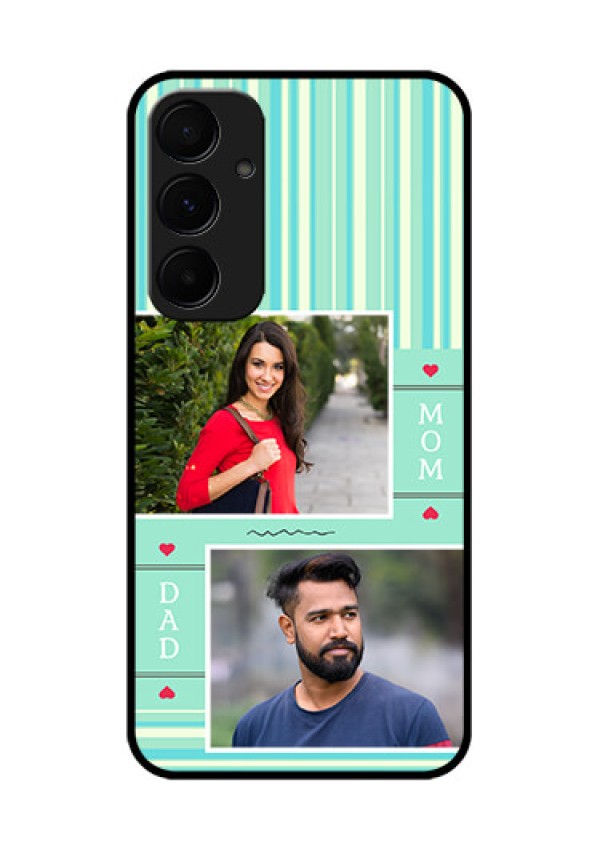 Samsung Galaxy A35 5G Custom Glass Phone Case - Mom & Dad Pic Design