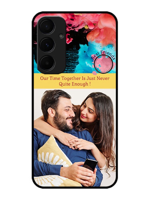 Custom Samsung Galaxy A35 5G Custom Glass Phone Case - Quote With Acrylic Painting Design