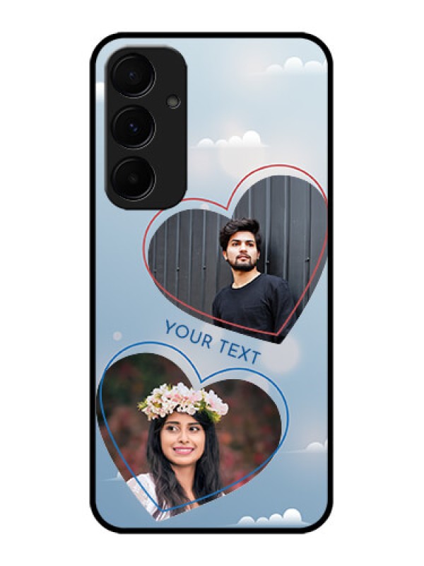 Custom Samsung Galaxy A35 5G Custom Glass Phone Case - Blue Color Couple Design