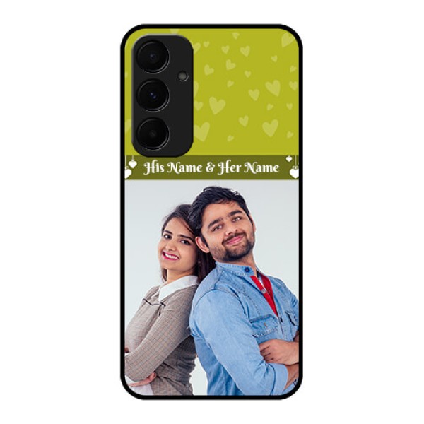Samsung Galaxy A35 5G Custom Glass Phone Case - You & Me Heart Design