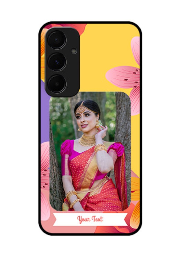 Samsung Galaxy A35 5G Custom Glass Phone Case - 3 Image With Vintage Floral Design